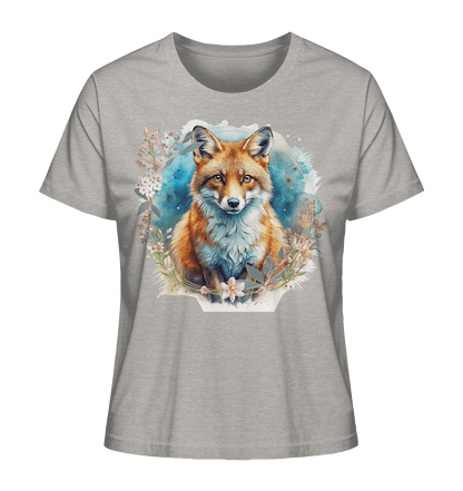 Flower Fox - Ladies Organic Shirt - ArtfulShenwyn