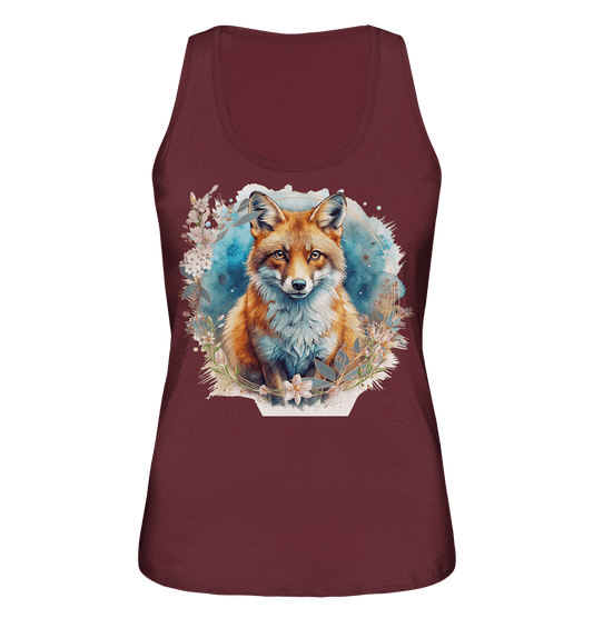 Flower Fox - Ladies Organic Tank-Top - ArtfulShenwyn