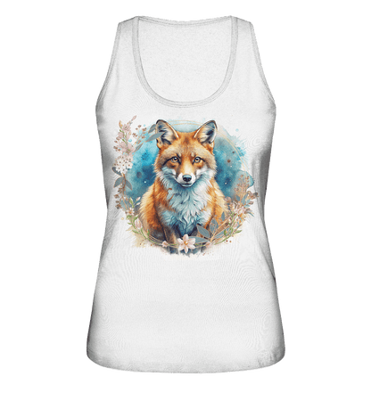 Flower Fox - Ladies Organic Tank-Top - ArtfulShenwyn