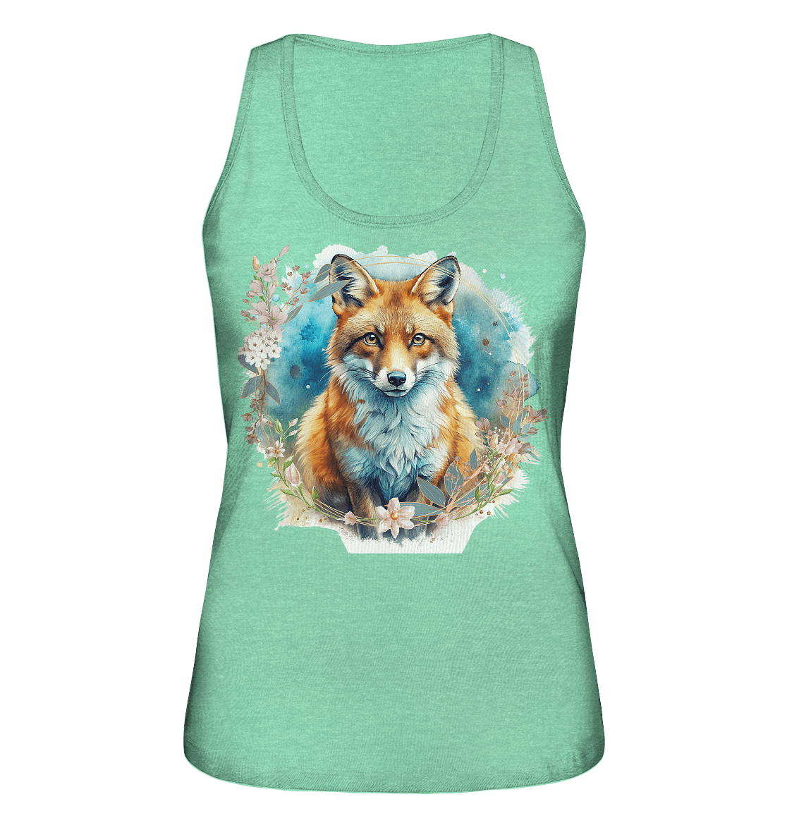 Flower Fox - Ladies Organic Tank-Top - ArtfulShenwyn