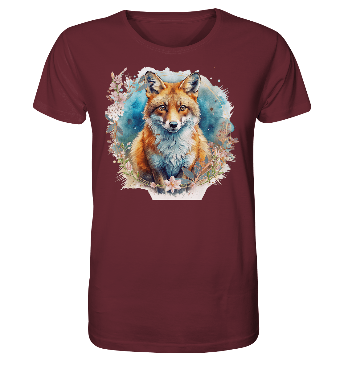 Flower Fox - Organic Basic Shirt - ArtfulShenwyn