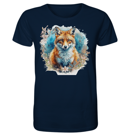 Flower Fox - Organic Basic Shirt - ArtfulShenwyn