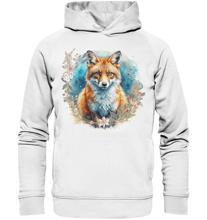 Flower Fox - Organic Fashion Hoodie - ArtfulShenwyn