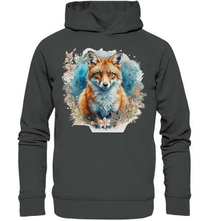 Flower Fox - Organic Fashion Hoodie - ArtfulShenwyn