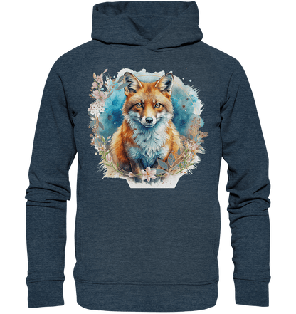 Flower Fox - Organic Fashion Hoodie - ArtfulShenwyn