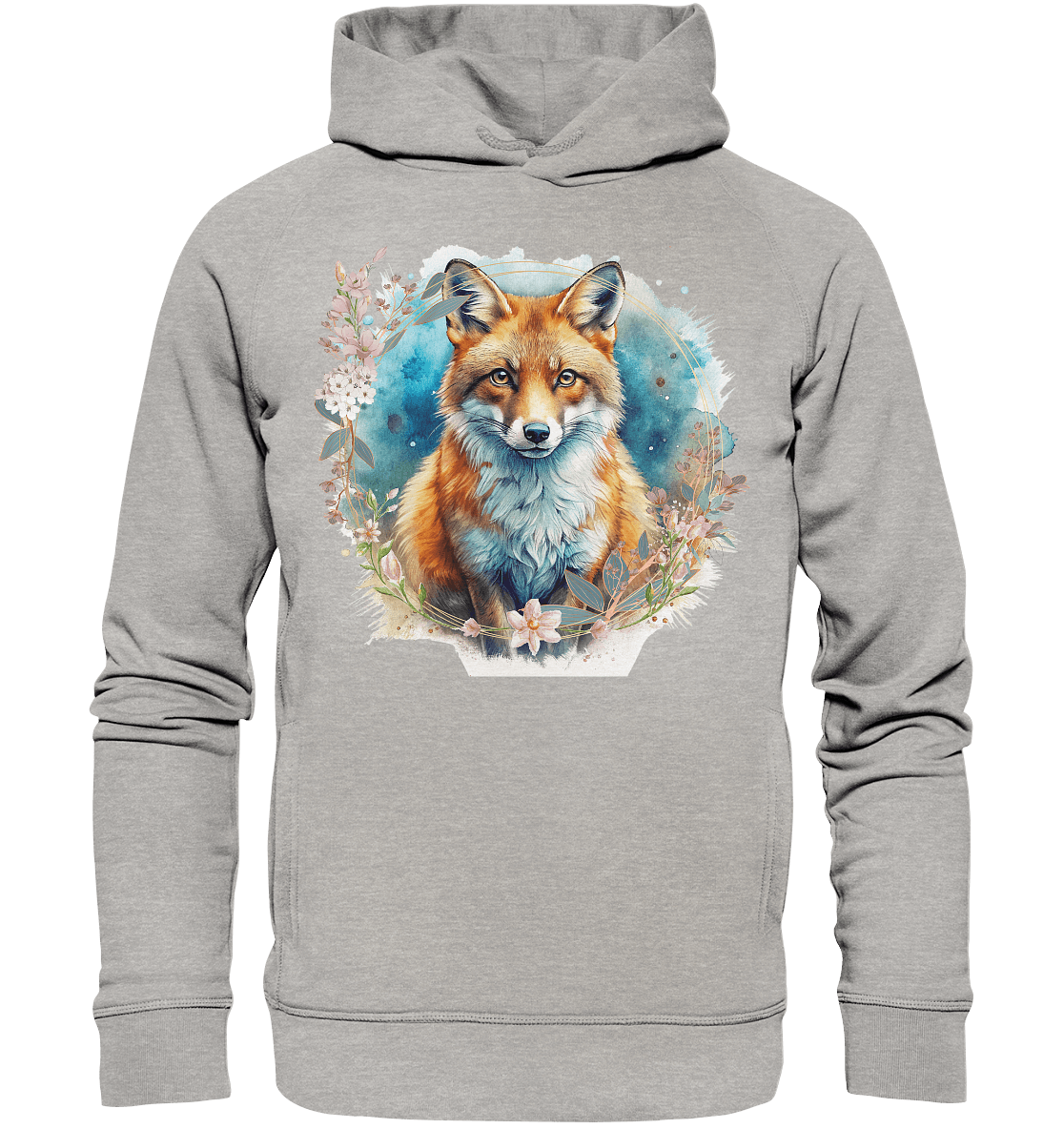 Flower Fox - Organic Fashion Hoodie - ArtfulShenwyn