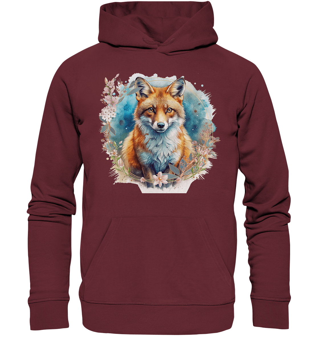 Flower Fox - Organic Hoodie - ArtfulShenwyn