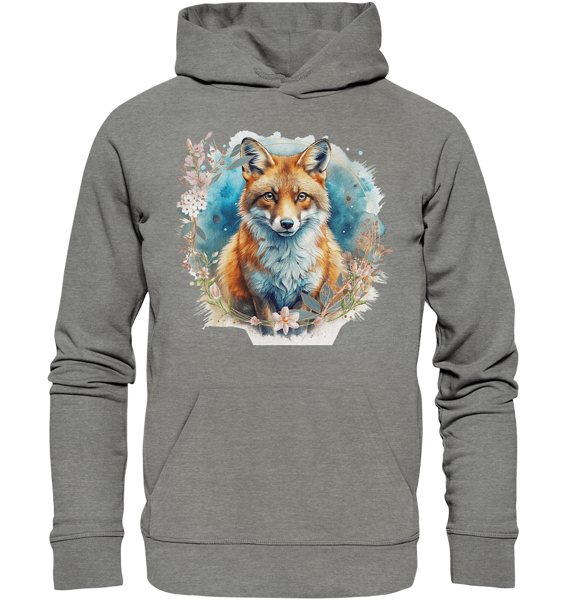 Flower Fox - Organic Hoodie - ArtfulShenwyn