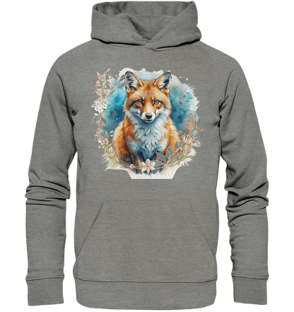 Flower Fox - Organic Hoodie - ArtfulShenwyn