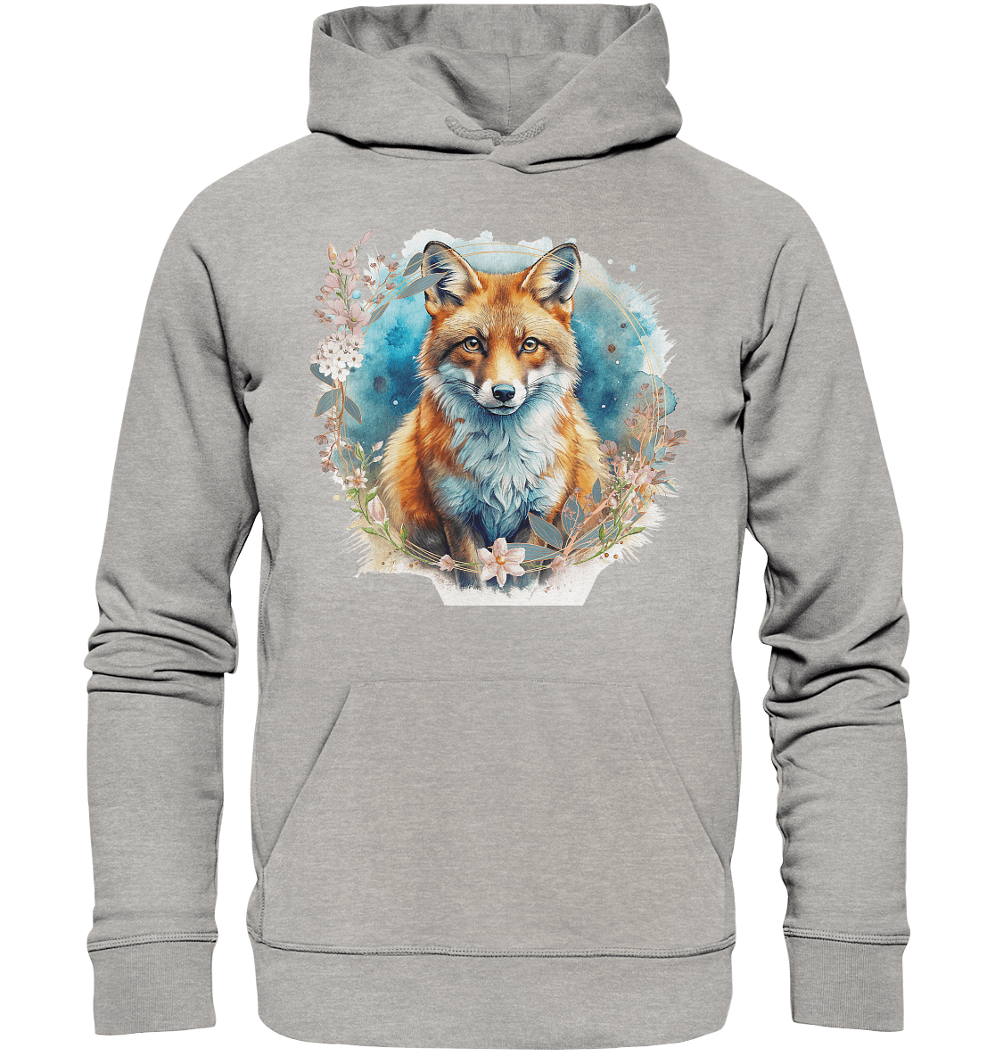 Flower Fox - Organic Hoodie - ArtfulShenwyn