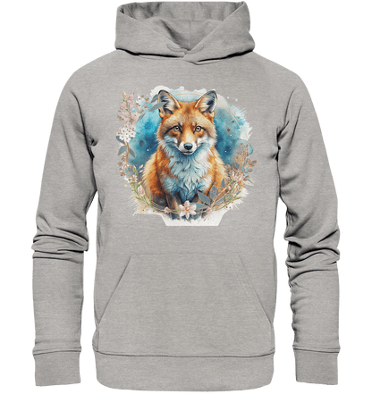 Flower Fox - Organic Hoodie - ArtfulShenwyn