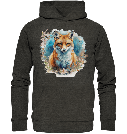 Flower Fox - Organic Hoodie - ArtfulShenwyn