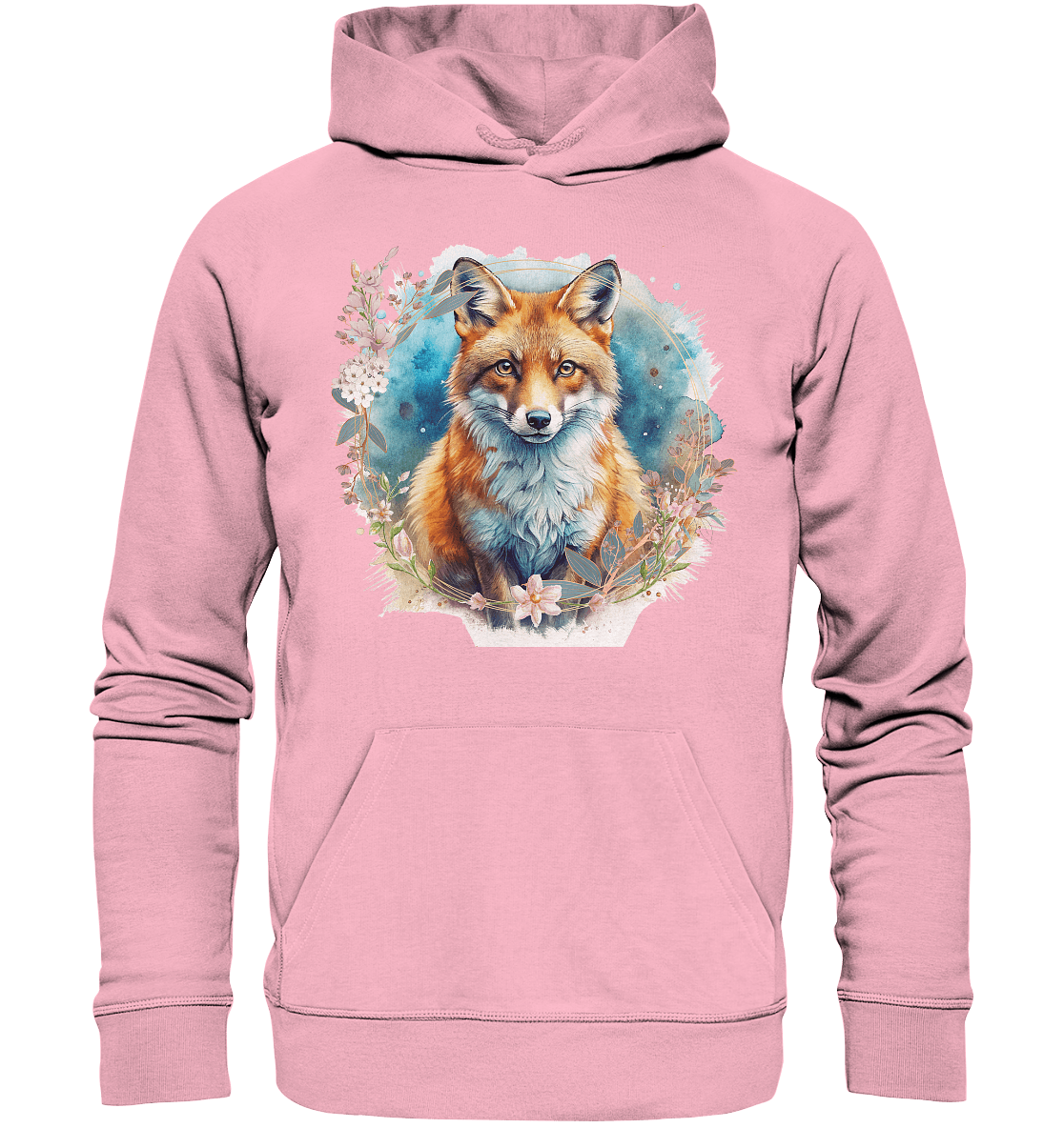 Flower Fox - Organic Hoodie - ArtfulShenwyn