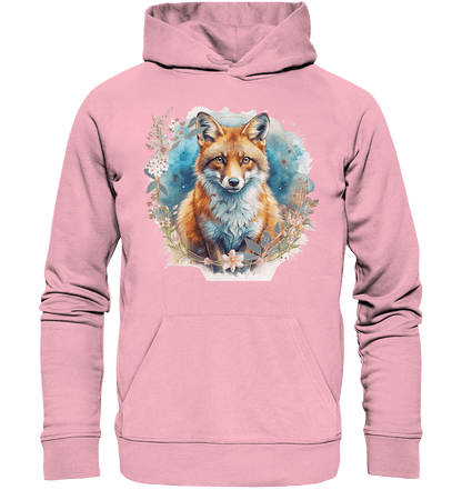 Flower Fox - Organic Hoodie - ArtfulShenwyn