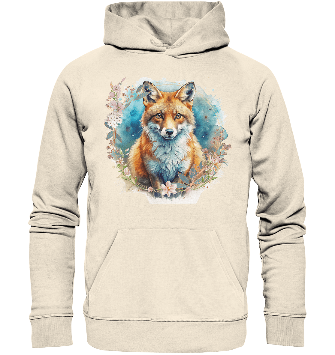 Flower Fox - Organic Hoodie - ArtfulShenwyn