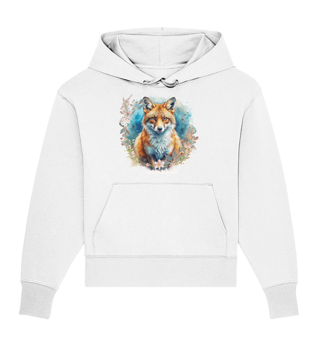 Flower Fox - Organic Oversize Hoodie - ArtfulShenwyn