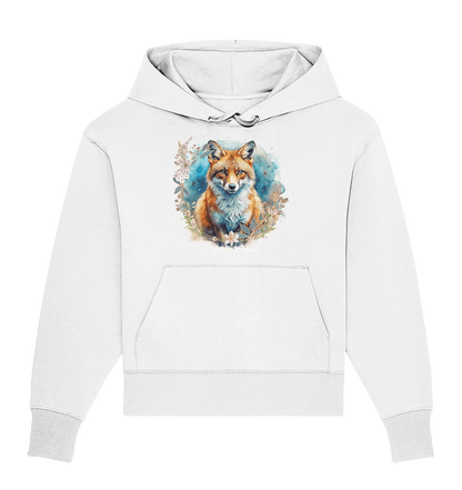 Flower Fox - Organic Oversize Hoodie - ArtfulShenwyn