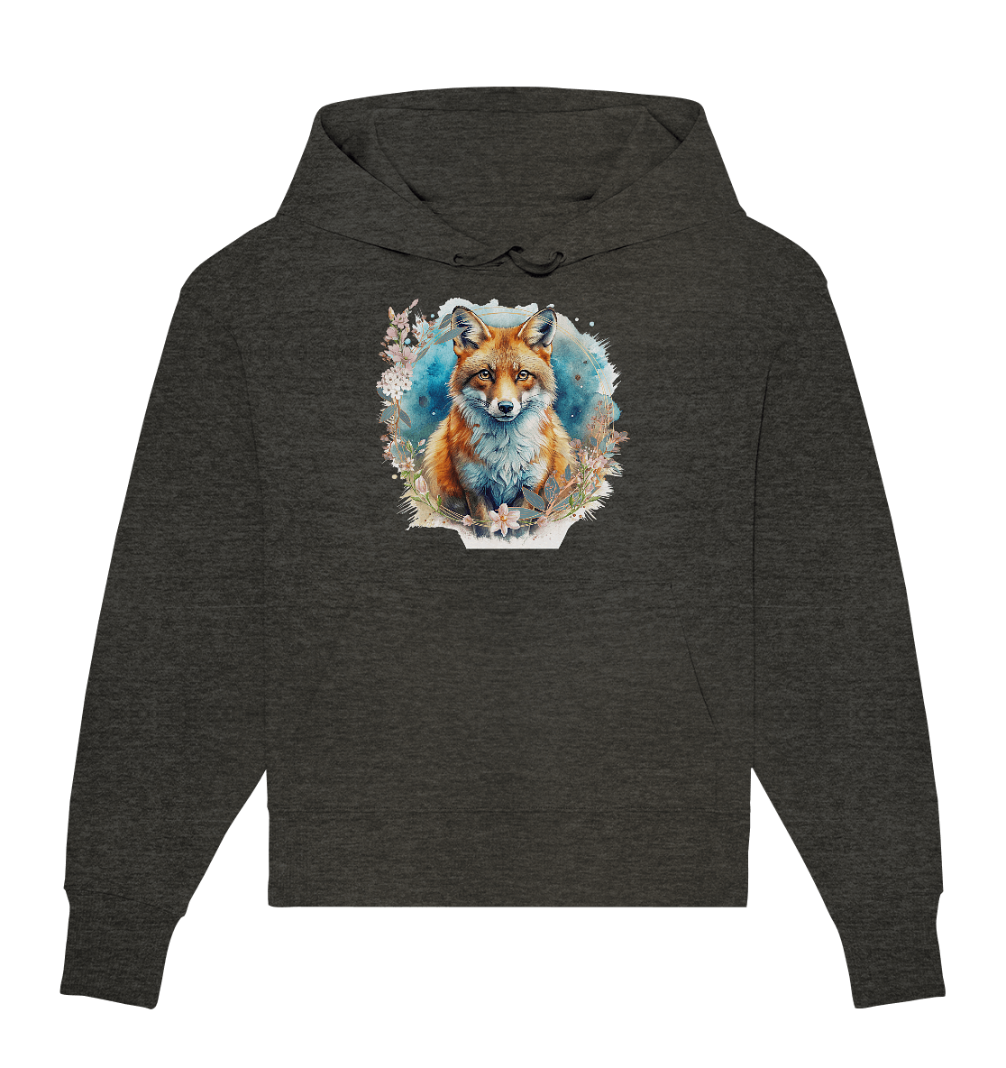 Flower Fox - Organic Oversize Hoodie - ArtfulShenwyn