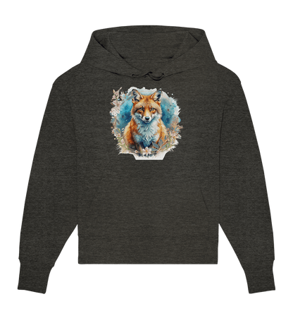 Flower Fox - Organic Oversize Hoodie - ArtfulShenwyn