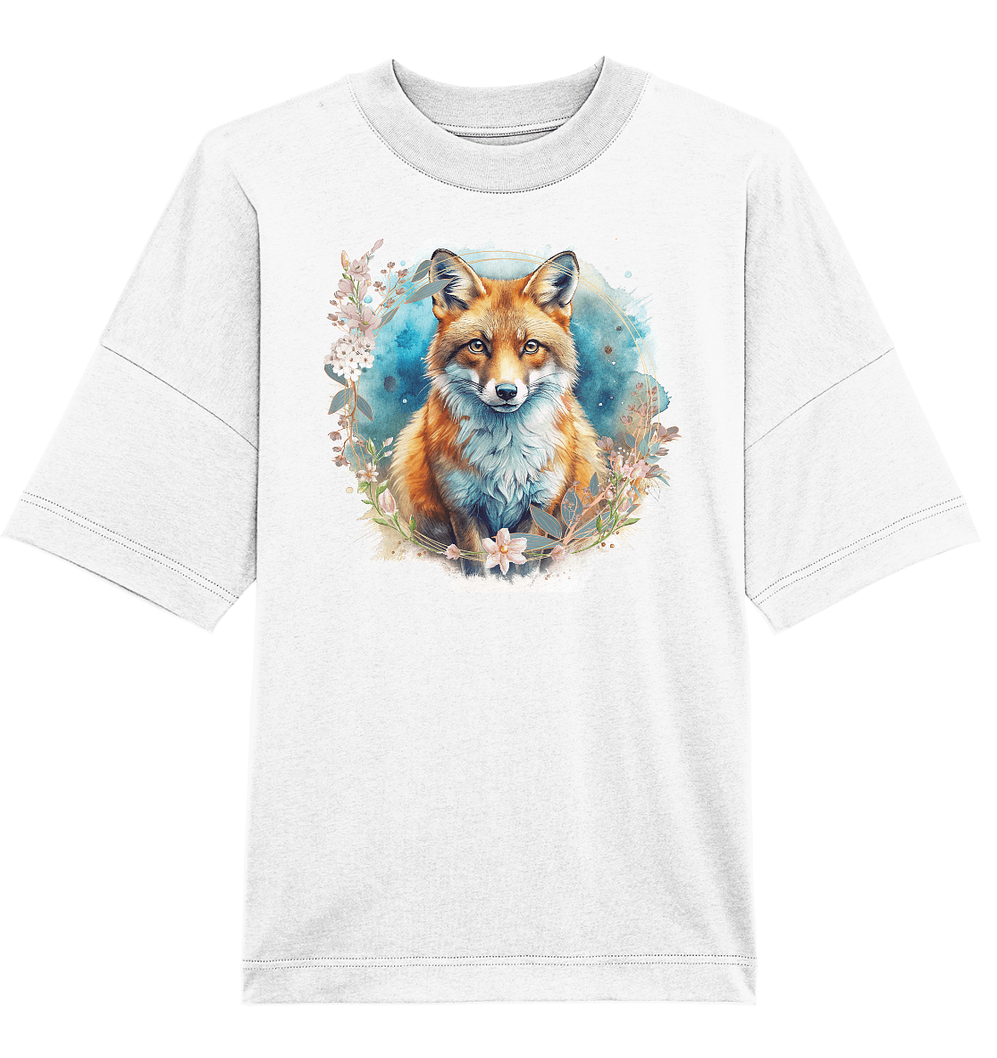 Flower Fox - Organic Oversize Shirt - ArtfulShenwyn