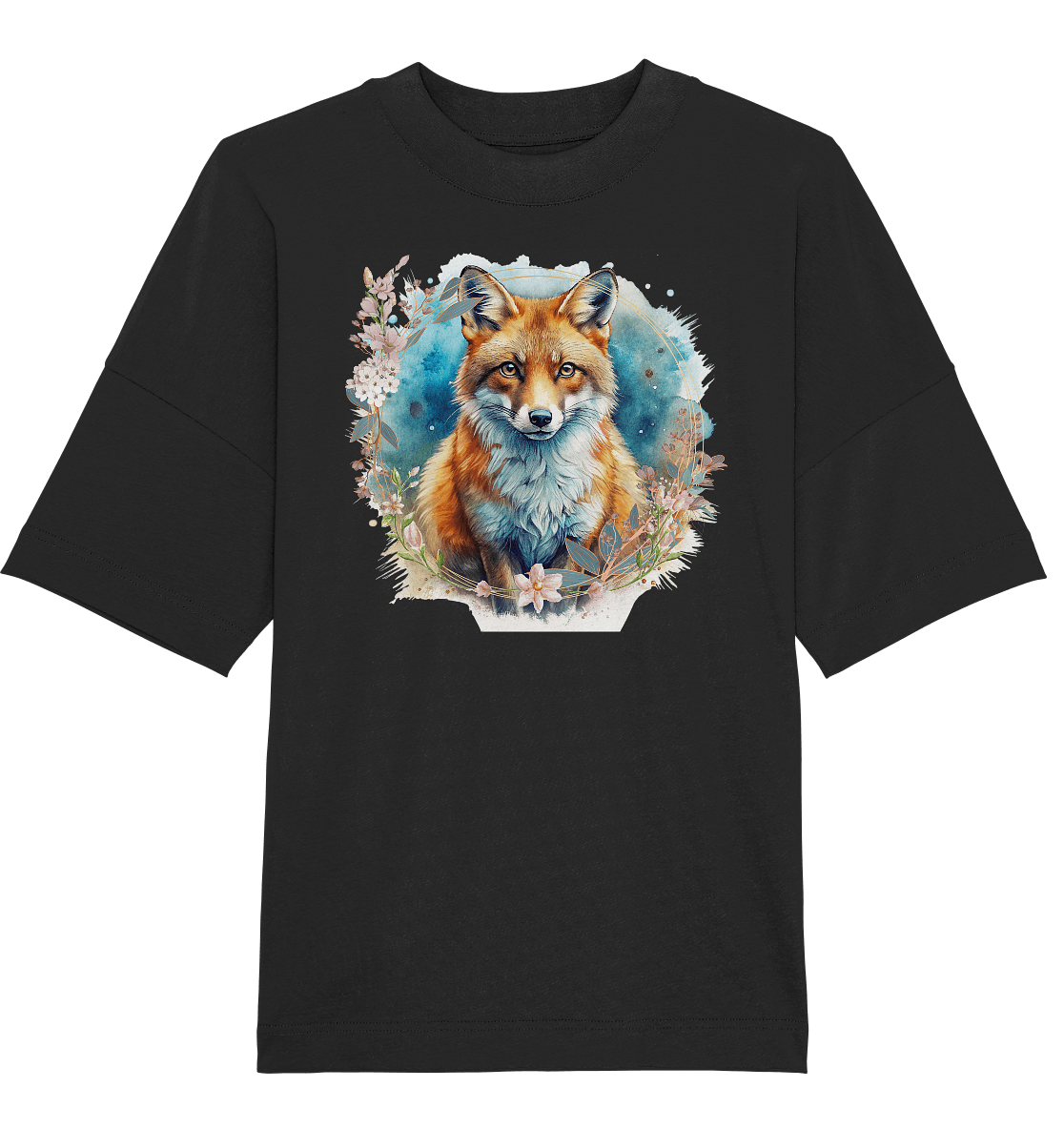 Flower Fox - Organic Oversize Shirt - ArtfulShenwyn