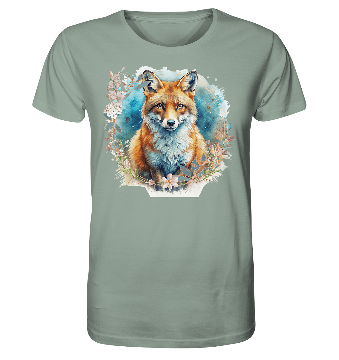 Flower Fox - Organic Shirt - ArtfulShenwyn