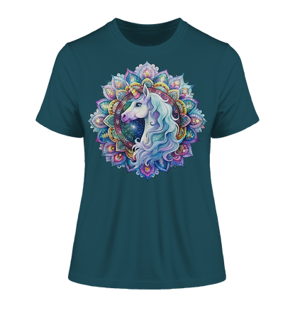 Einhorn Mandala - Fitted Ladies Organic Shirt