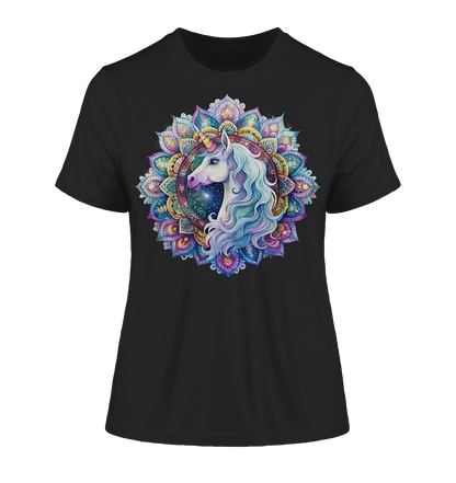 Einhorn Mandala - Fitted Ladies Organic Shirt