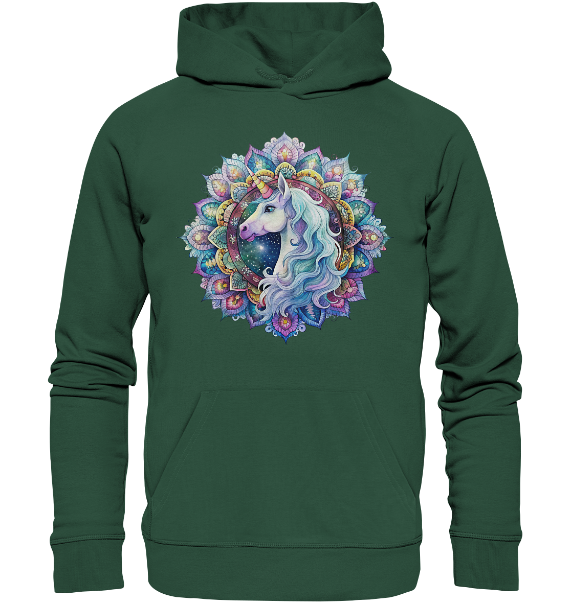 Einhorn Mandala - Organic Basic Hoodie