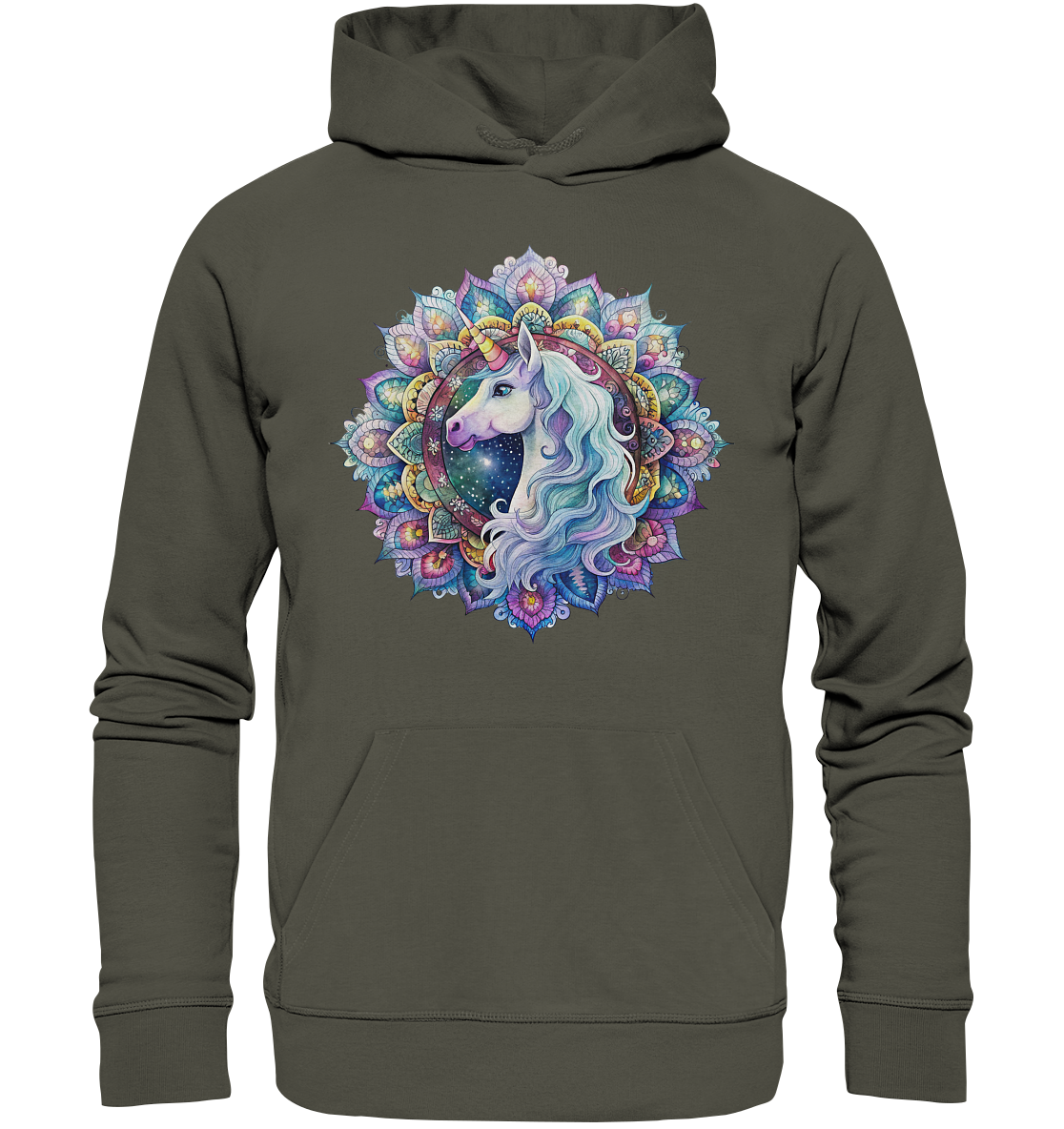 Einhorn Mandala - Organic Basic Hoodie