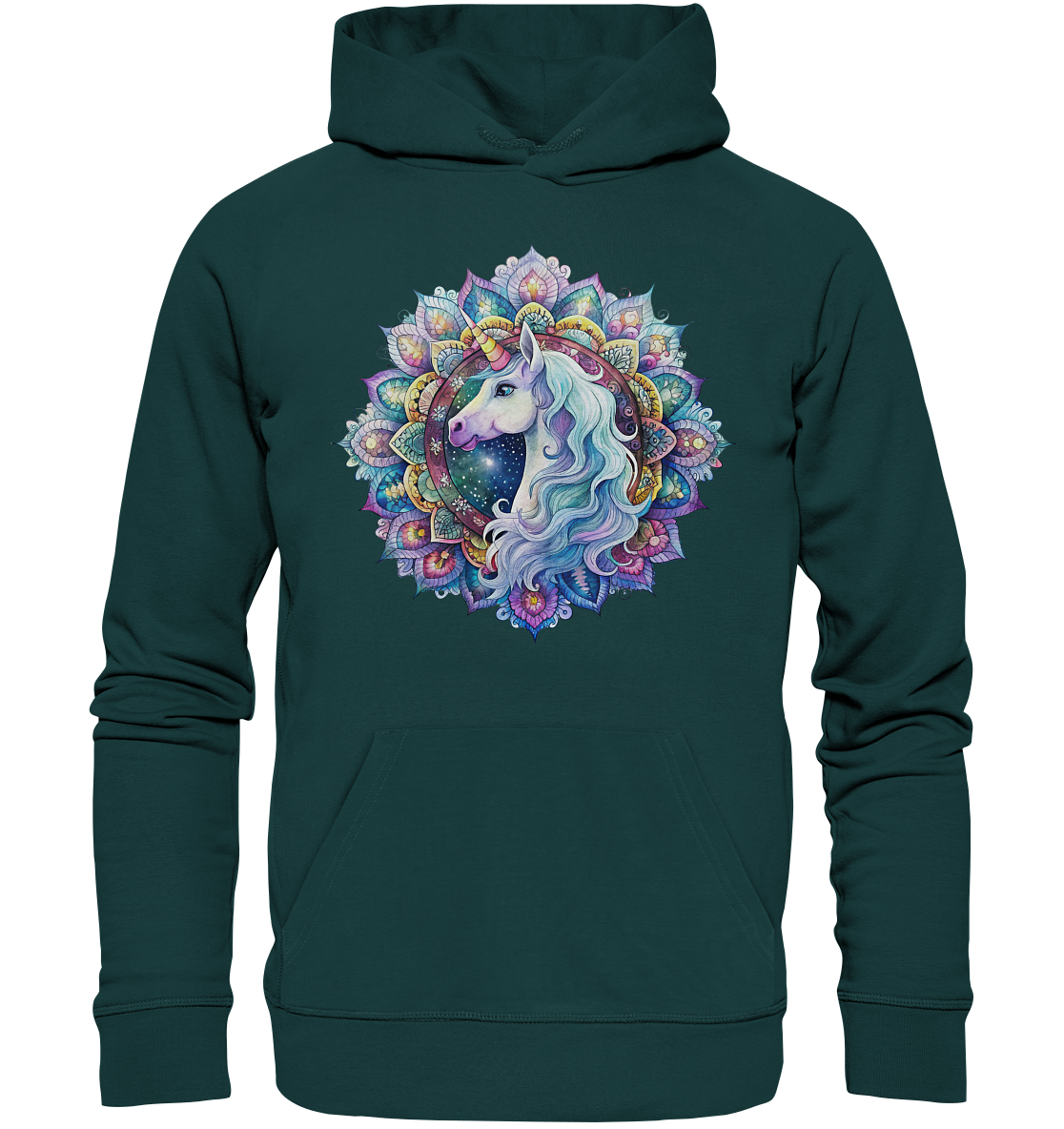 Einhorn Mandala - Organic Hoodie