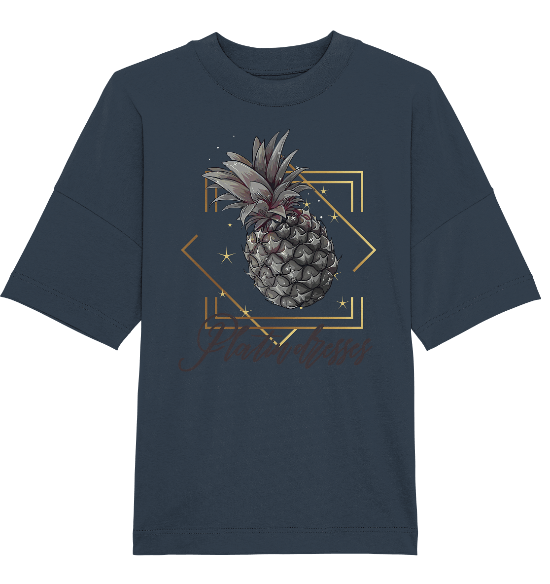 Platin Ananas - Organic Oversize Shirt - ArtfulShenwyn