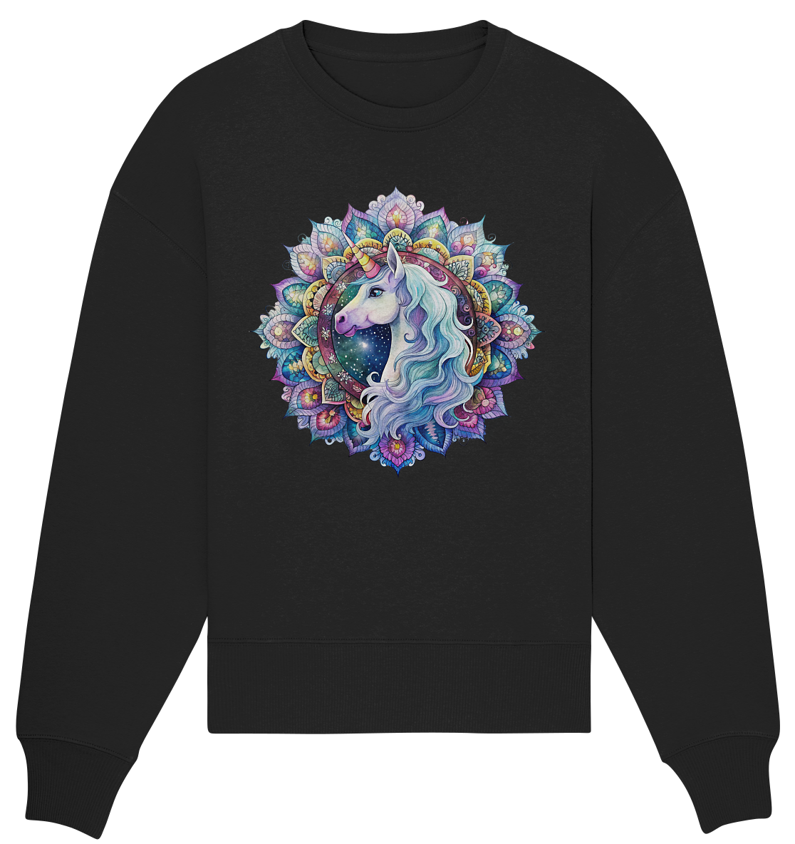 Einhorn Mandala - Organic Oversize Sweatshirt