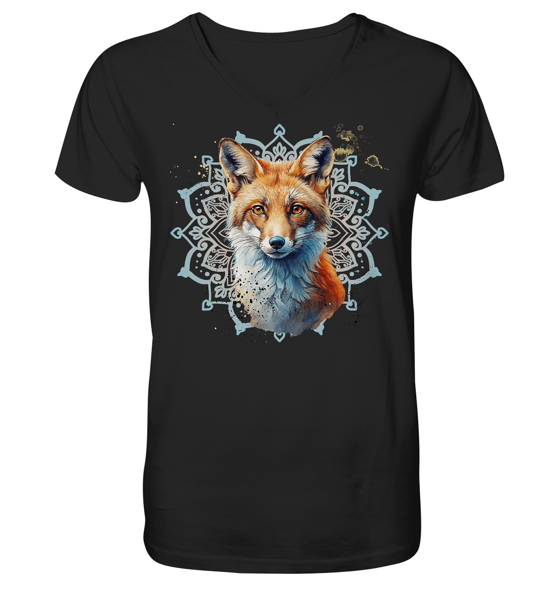 Fuchs Mandala - Mens Organic V-Neck Shirt - ArtfulShenwyn