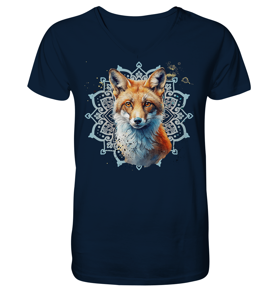 Fuchs Mandala - Mens Organic V-Neck Shirt - ArtfulShenwyn