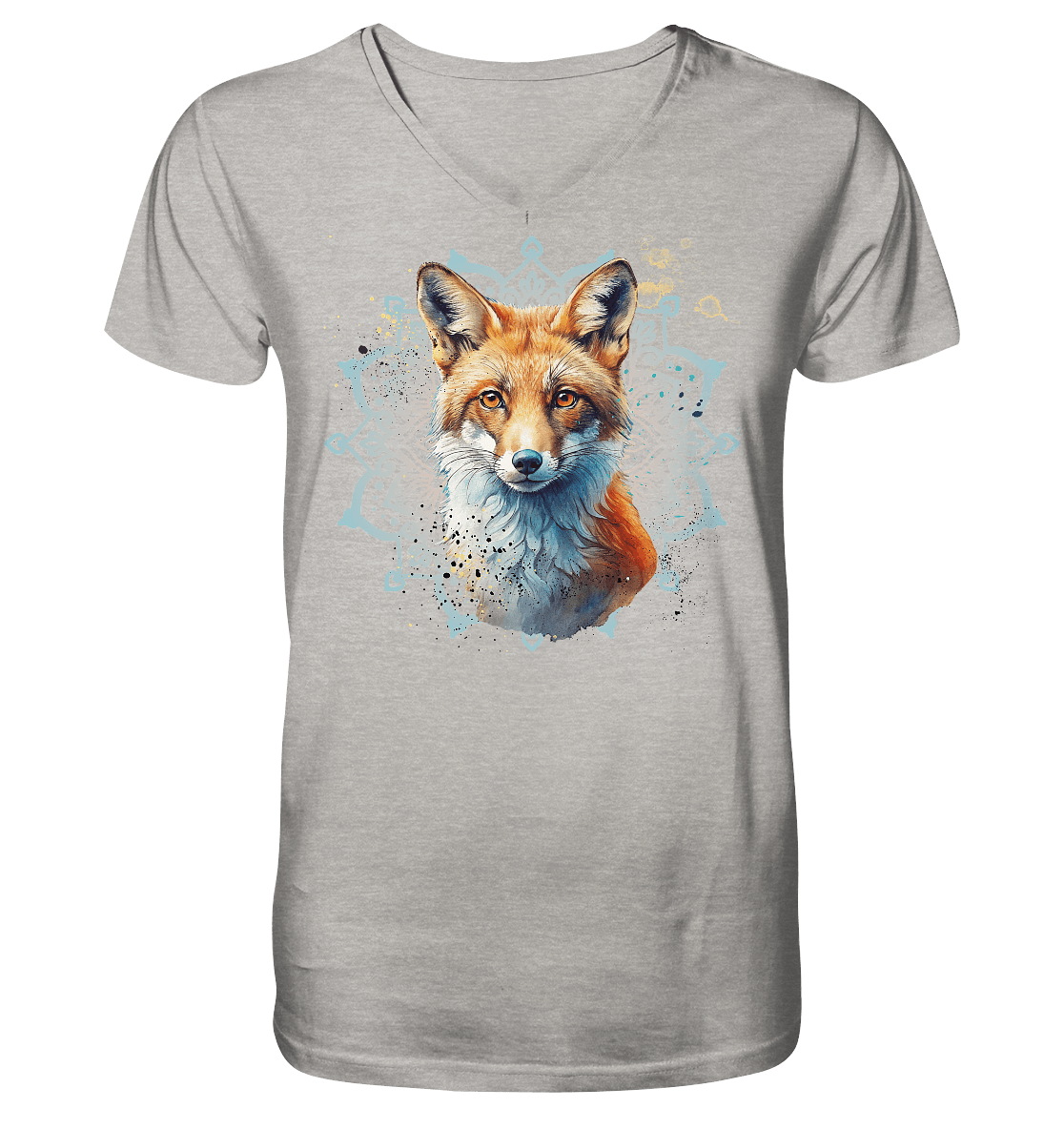 Fuchs Mandala - Mens Organic V-Neck Shirt - ArtfulShenwyn