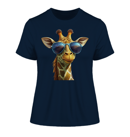 Giraffe mit Sonnenbrille - Fitted Ladies Organic Shirt - ArtfulShenwyn