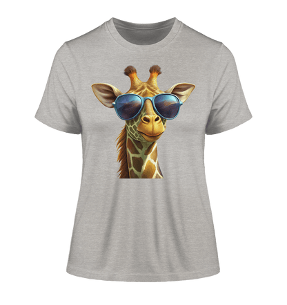 Giraffe mit Sonnenbrille - Fitted Ladies Organic Shirt - ArtfulShenwyn