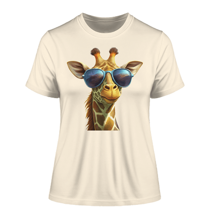 Giraffe mit Sonnenbrille - Fitted Ladies Organic Shirt - ArtfulShenwyn