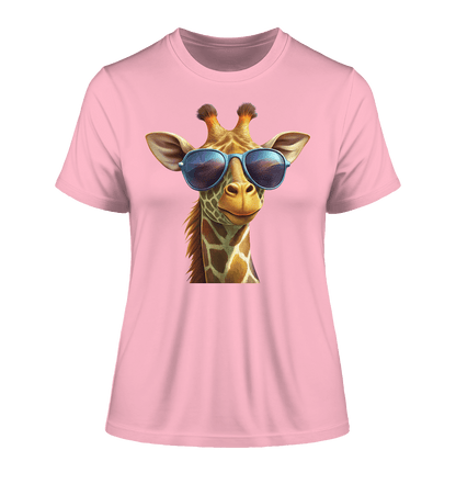 Giraffe mit Sonnenbrille - Fitted Ladies Organic Shirt - ArtfulShenwyn