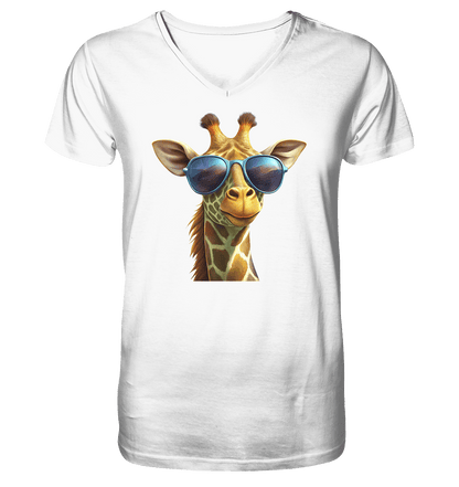 Giraffe mit Sonnenbrille - Mens Organic V-Neck Shirt - ArtfulShenwyn