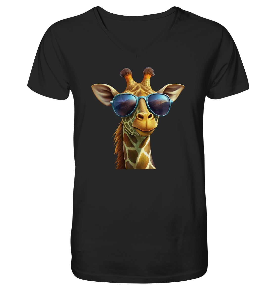 Giraffe mit Sonnenbrille - Mens Organic V-Neck Shirt - ArtfulShenwyn