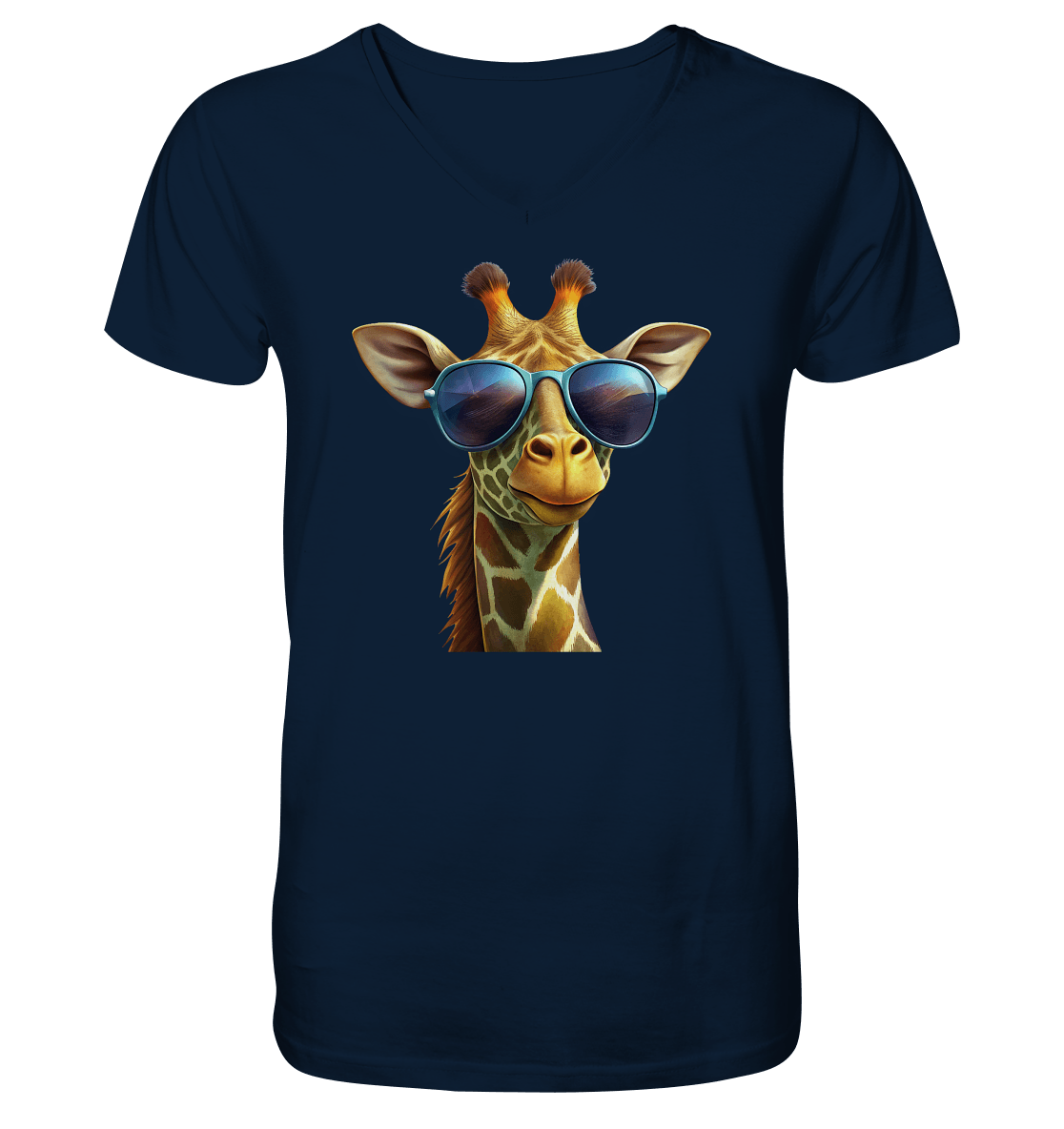 Giraffe mit Sonnenbrille - Mens Organic V-Neck Shirt - ArtfulShenwyn