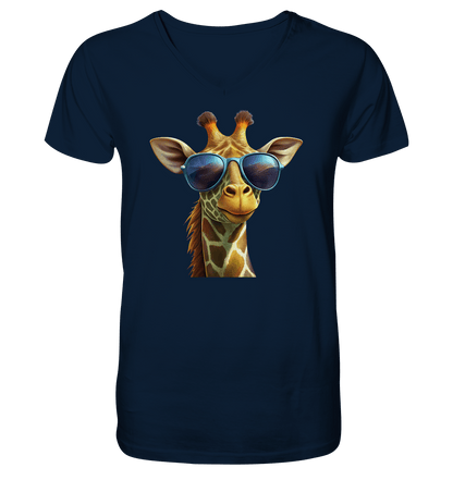 Giraffe mit Sonnenbrille - Mens Organic V-Neck Shirt - ArtfulShenwyn