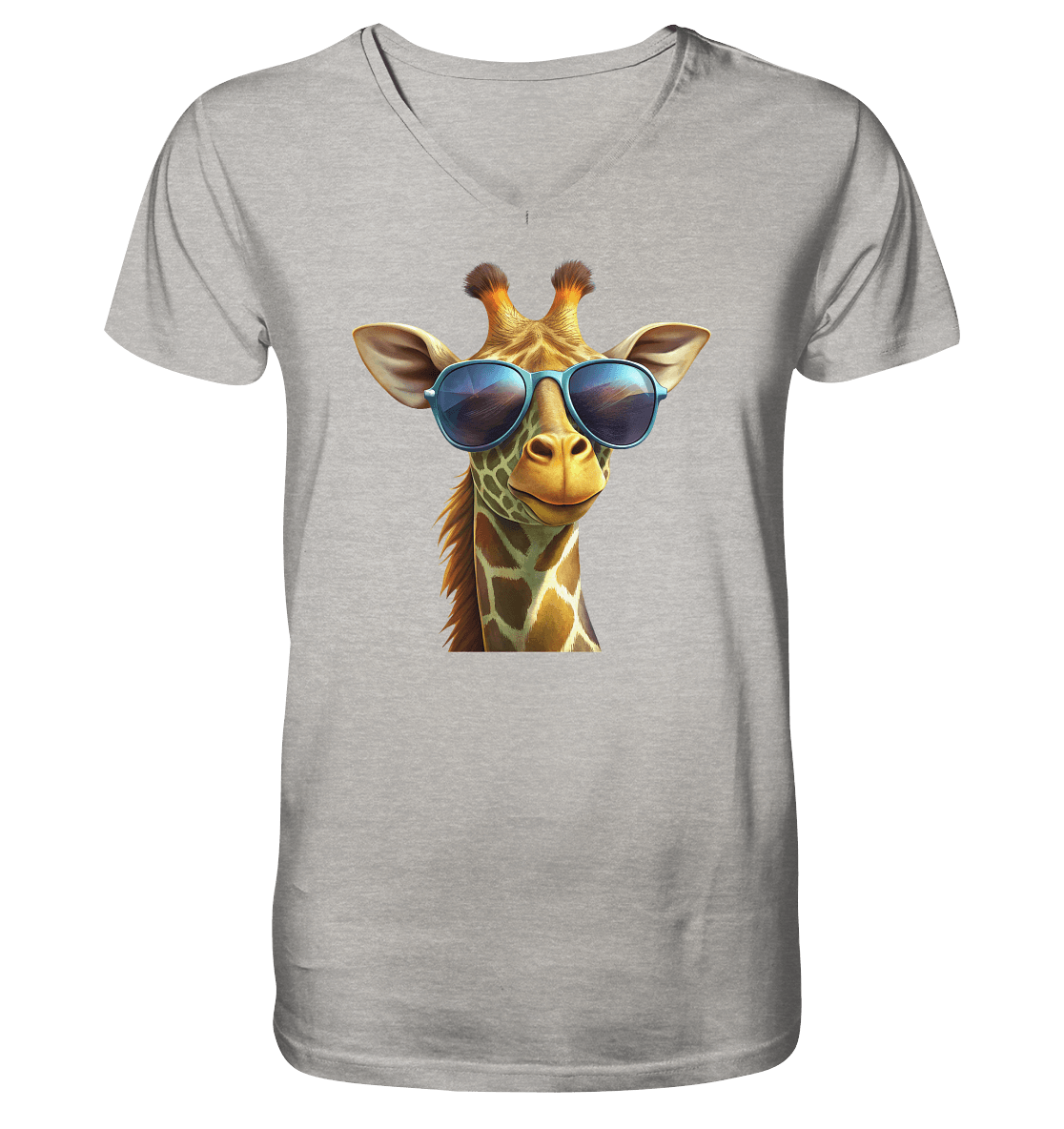 Giraffe mit Sonnenbrille - Mens Organic V-Neck Shirt - ArtfulShenwyn