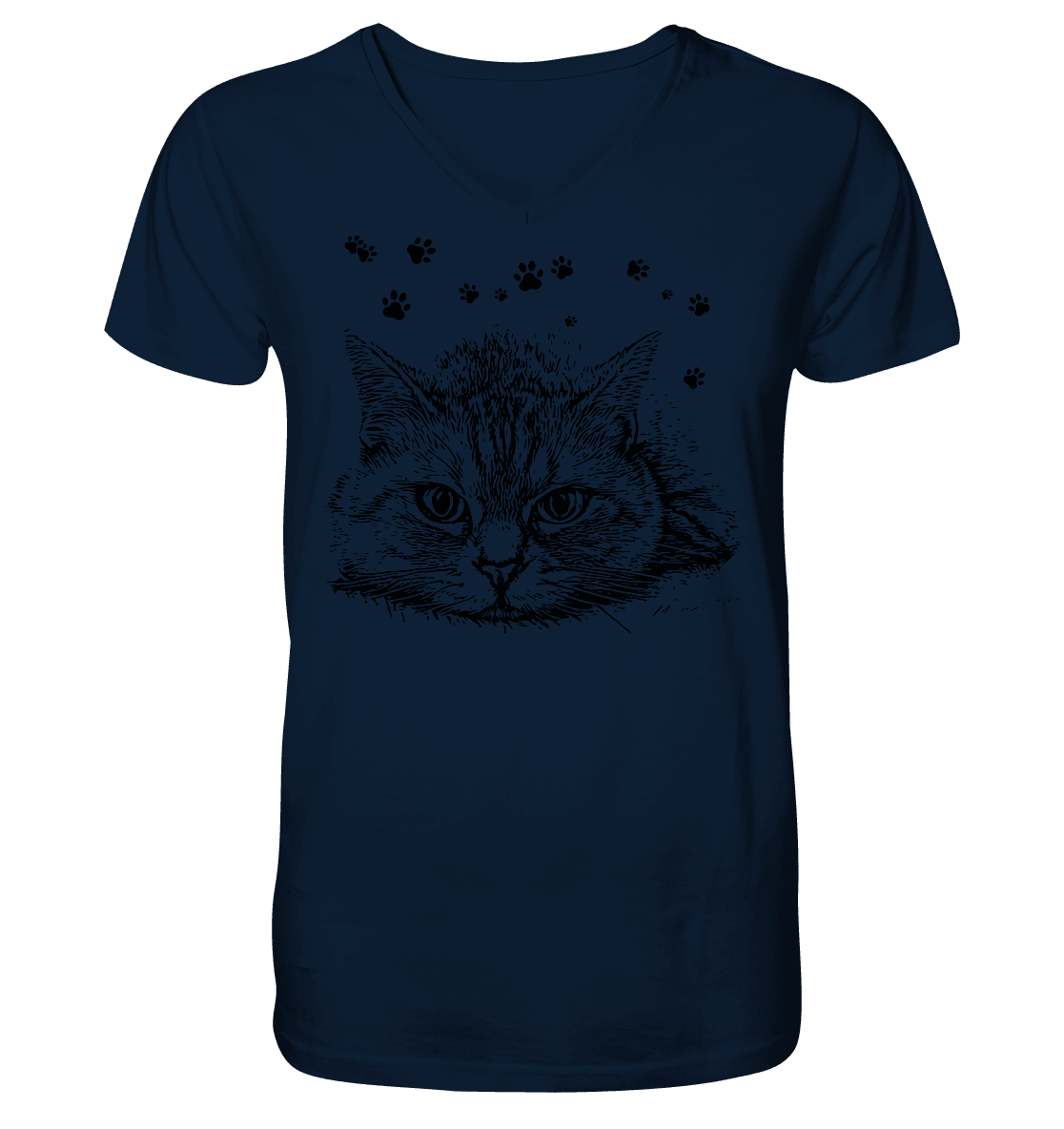 Katze - Mens Organic V-Neck Shirt - ArtfulShenwyn