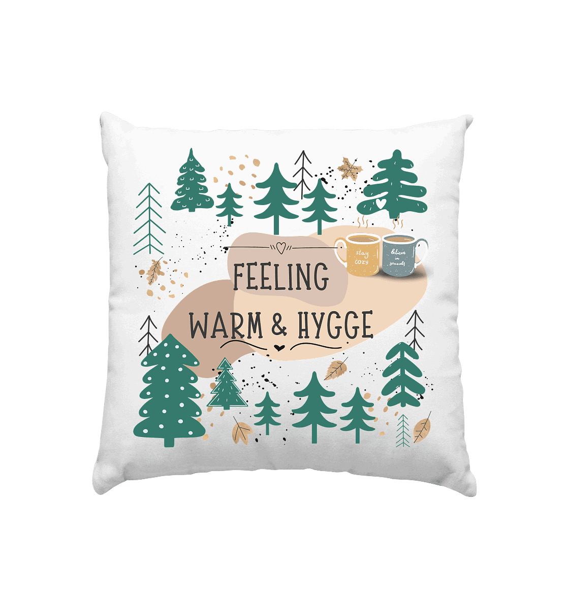 Kissen weiß mit Waldmotiv Hygge - ArtfulShenwyn