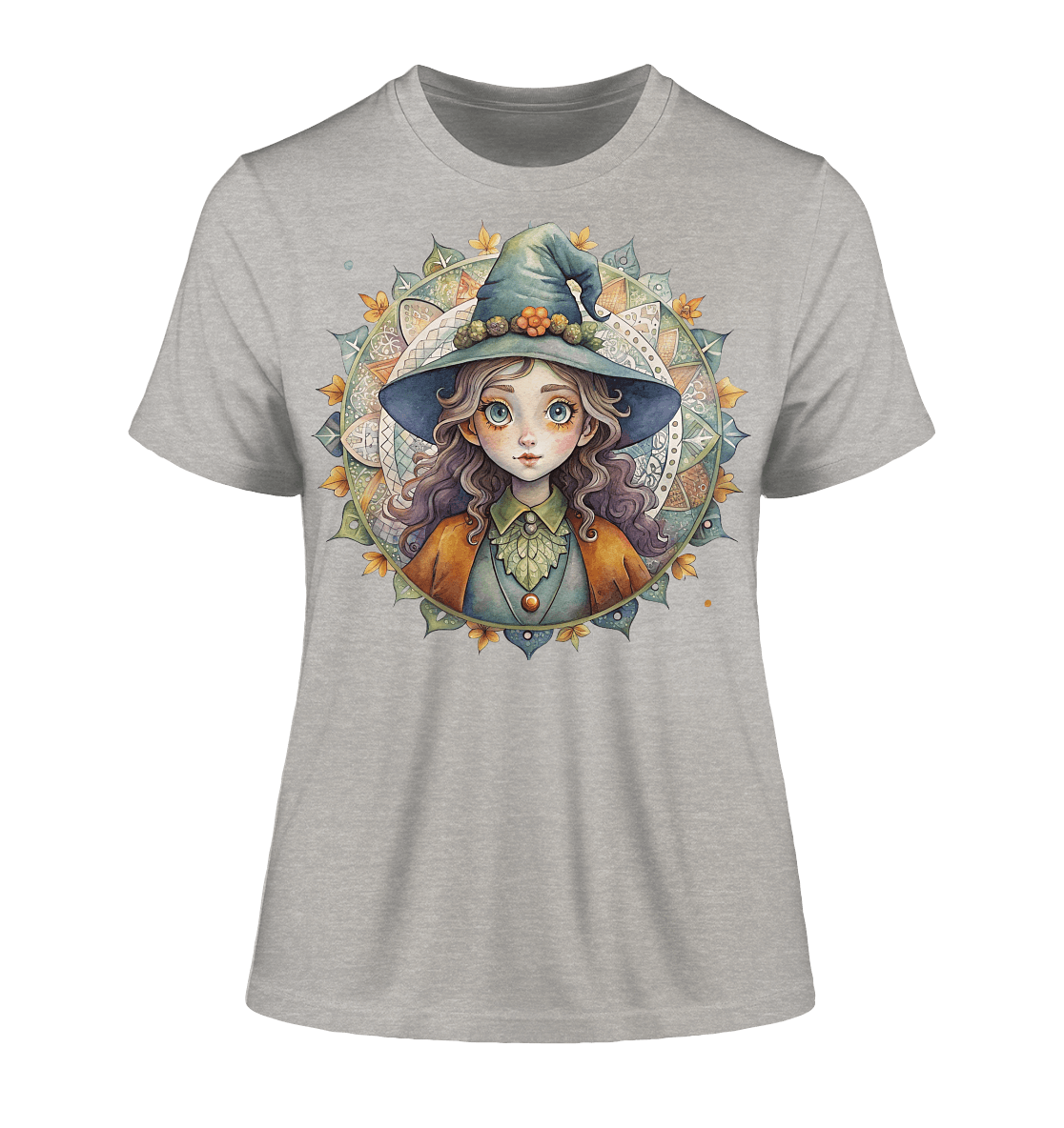 Kleine Hexe Mandala - Fitted Ladies Organic Shirt - ArtfulShenwyn