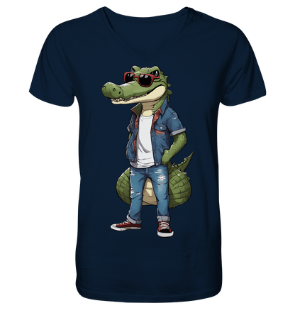 Krokodil - Mens Organic V-Neck Shirt - ArtfulShenwyn