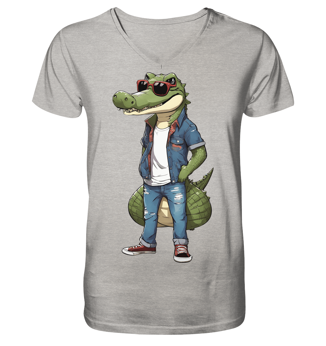 Krokodil - Mens Organic V-Neck Shirt - ArtfulShenwyn